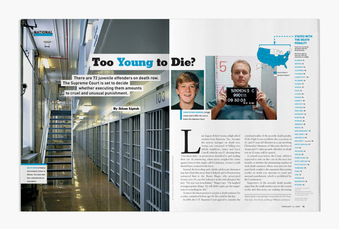 The New York Times Upfront, feature: Too Young to Die?