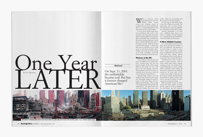The New York Times Upfront, feature: September 11th, One Year Later